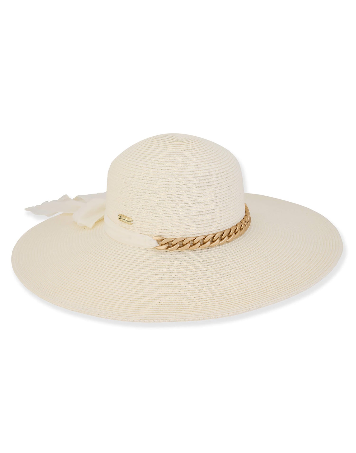 Carina Paper Braid Floppy Hat by Sun N Sand in Ivory - Angled View