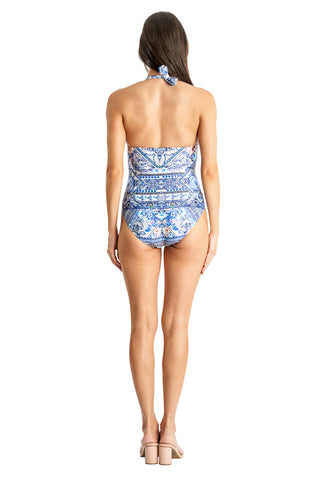 Halter One Piece by La Moda - Multi Blue