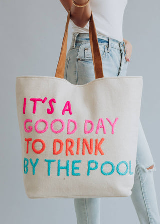 Panache Apparel Co. -  Drink By The Pool Tote - Cream