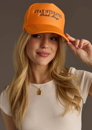 Panache Apparel Co. -  Stay Hydrated Drink Margs Trucker Hat - Orange