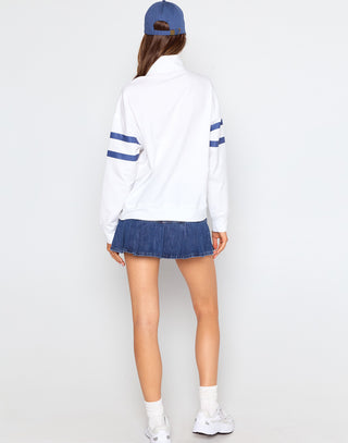 Beach Bunny 3/4 Zip Sweatshirt - Whte