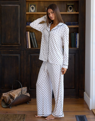 AUSTIN LONG SLEEVE SHIRT - IVORY DOT