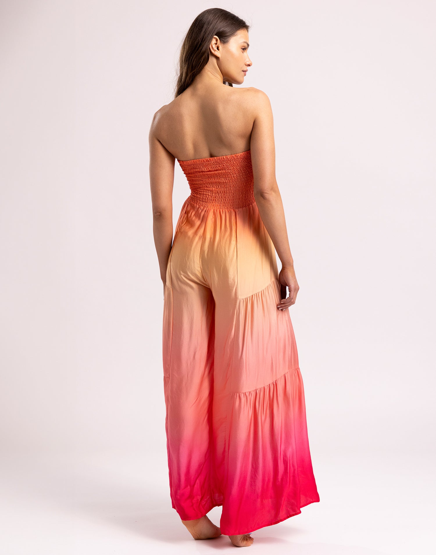 Dip Dye Jumpsuit in Sunset Ombre - Alternate Back View