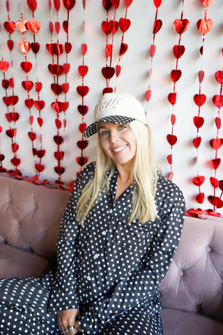 Black Polka Dot - Long Pajama Set by KenzKustomz