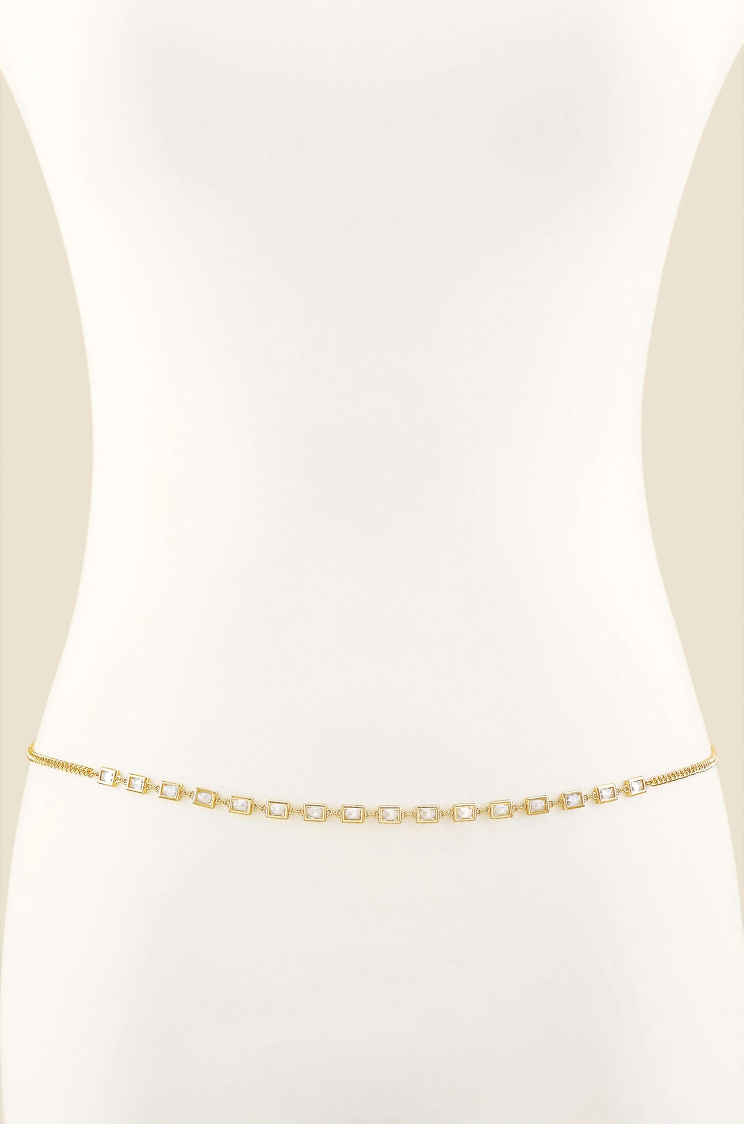 Iris Crystal and Gold Body Chain by Ettika