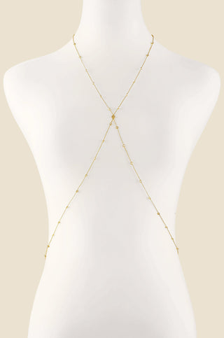 Simple Crystal X Body Chain by Ettika