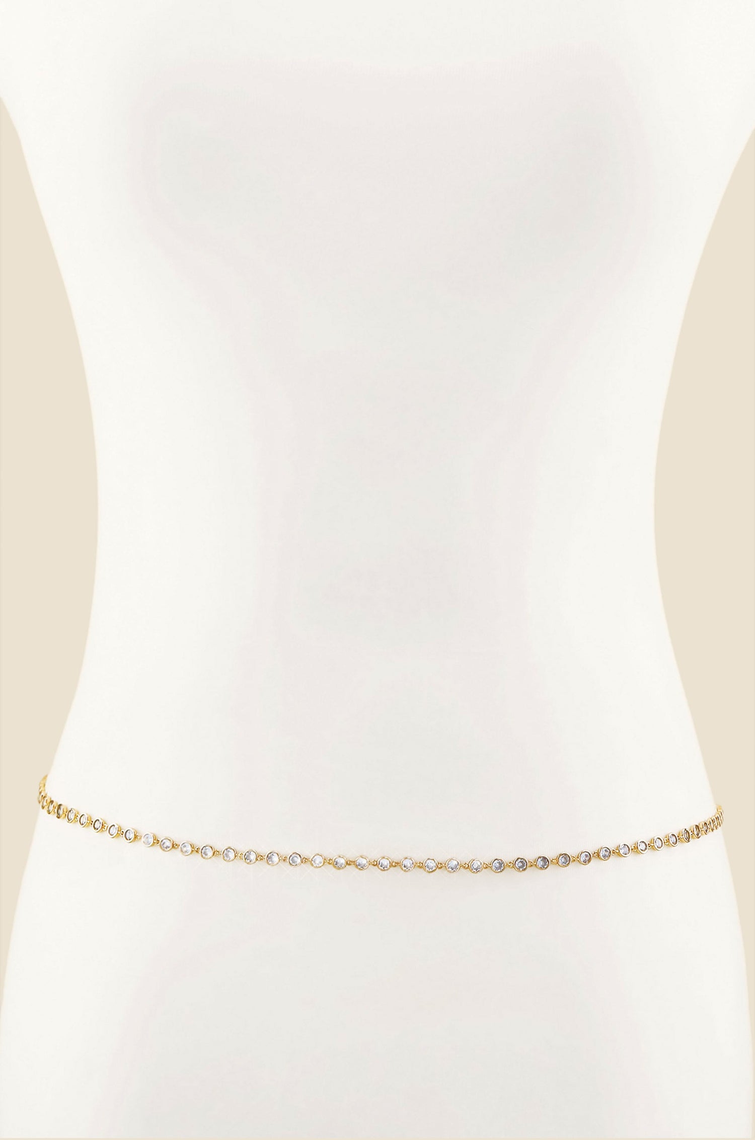 Always A Pleasure Dainty Crystal Body Chain by Ettika - Front View