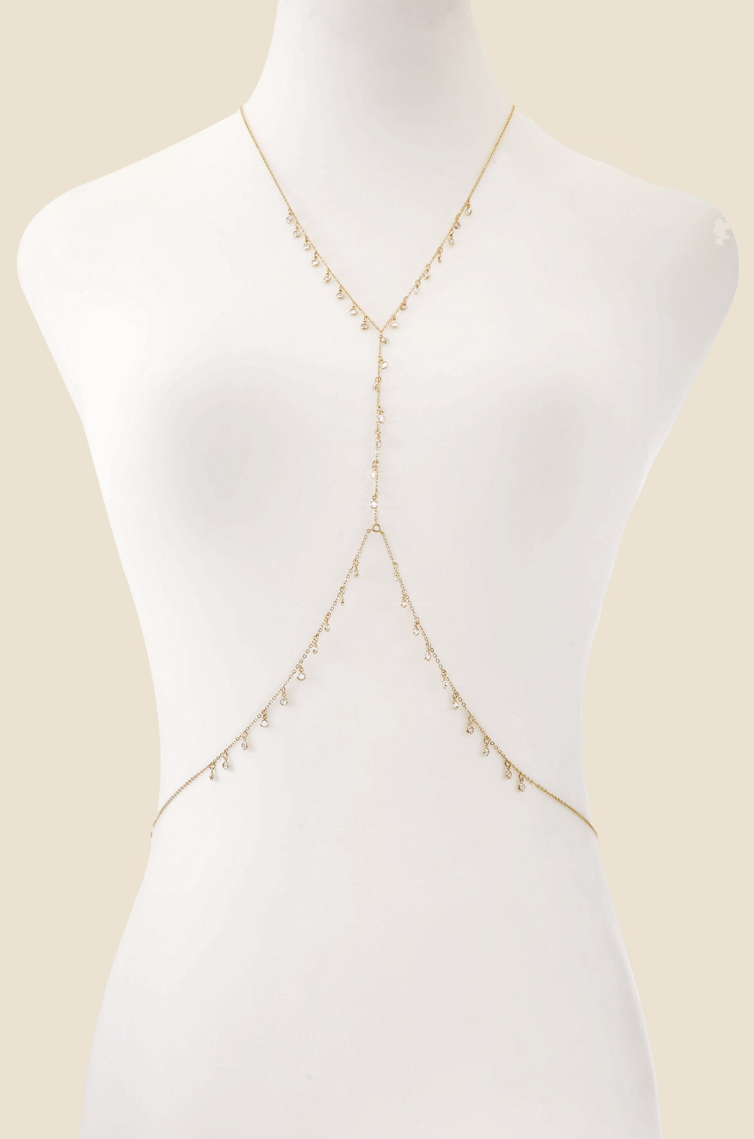 Crystal Fringe Body Chain by Ettika