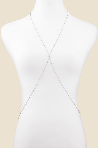 Simple Crystal X Body Chain by Ettika