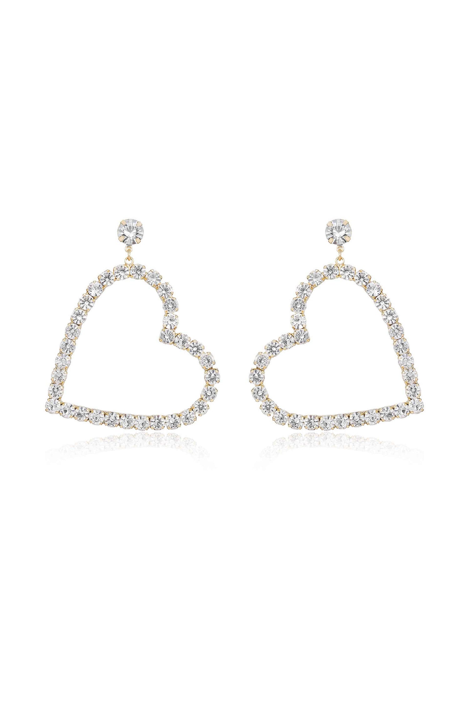 Falling in Crystal Love Dangle Earrings