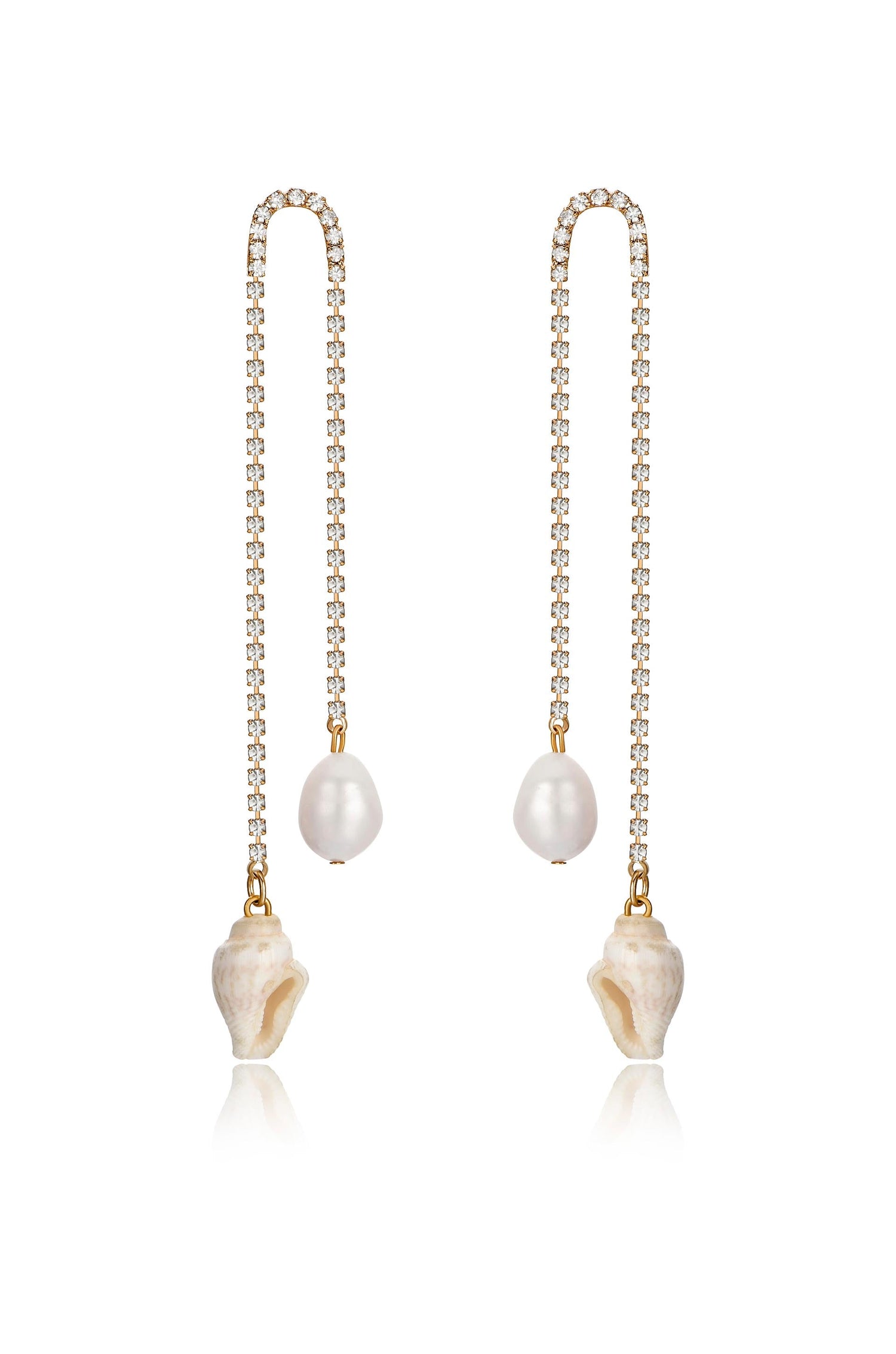 Balanced Shell and Pearl Earrings