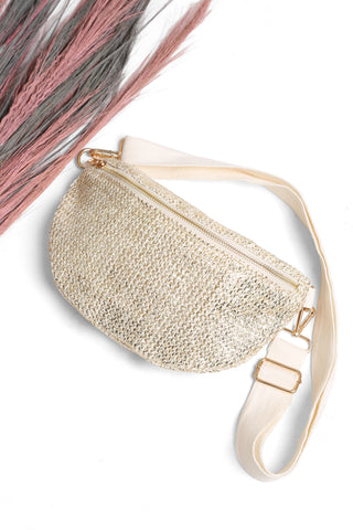 Straw Sling Bag - Beige