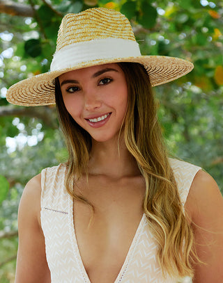 Milana Hat by Nikki Beach in Natural/White - Alternate Front View