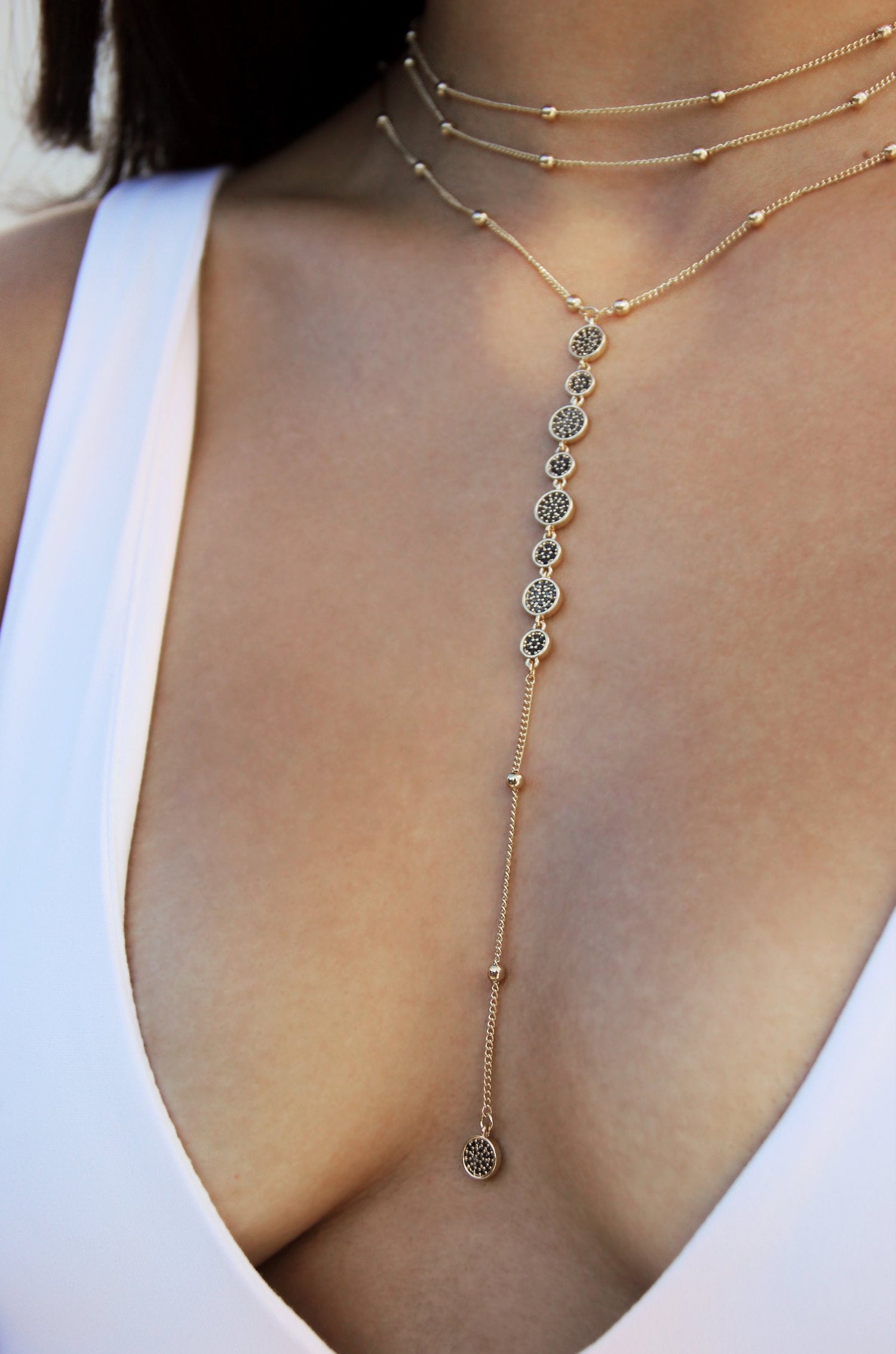 Bali Dreams Crystal Lariat Necklace by Ettika