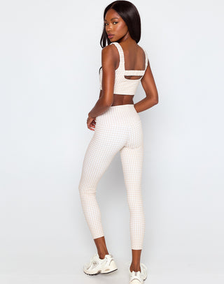 Olivia Legging - Beige Gingham