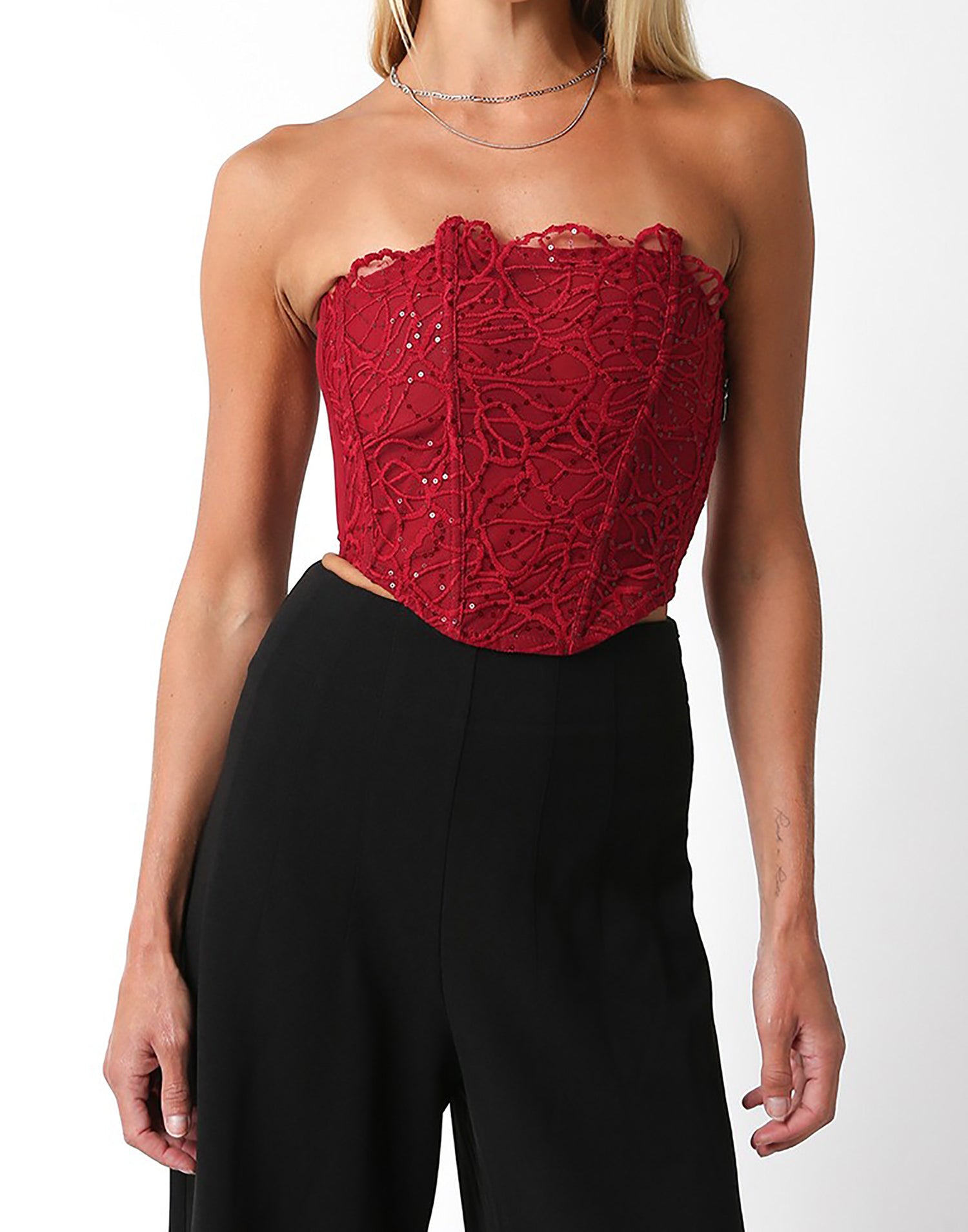 Paisley Corset Top by Summer Haus - Scarlet