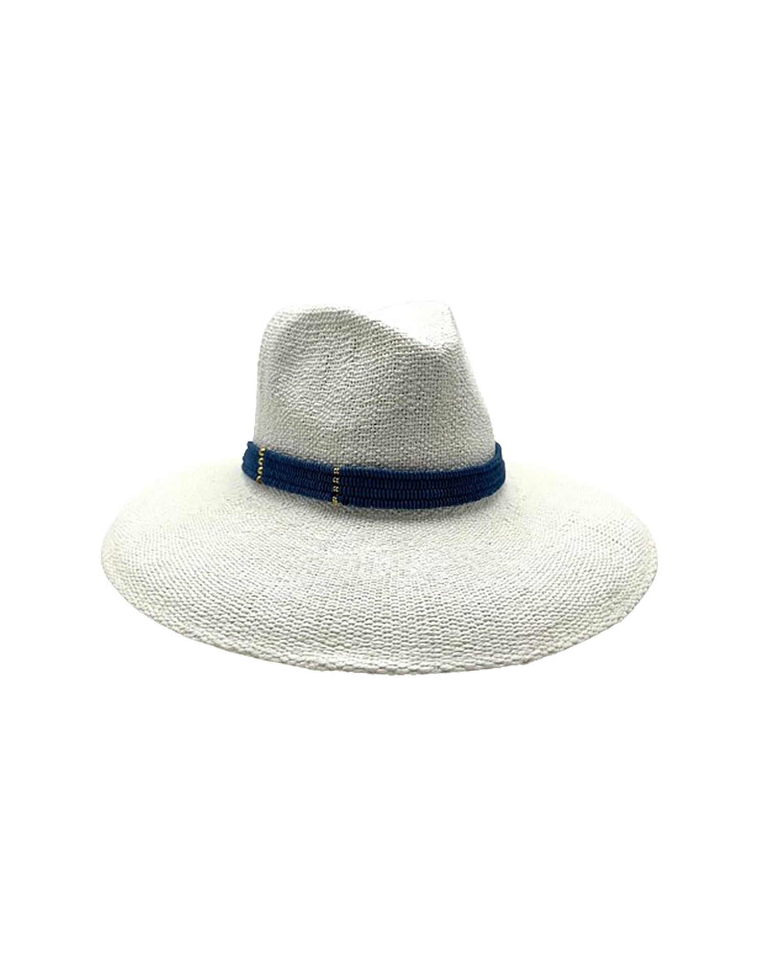 Saylor Hat by Nikki Beach in White/Navy - Front View