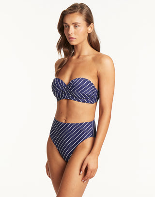 Shoreline Retro High Waist Bottom by Sea Level in Navy - Alternate Angled View