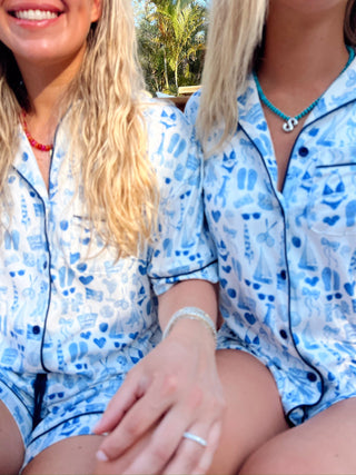 Blue Americana - Short Sleeve Pajama Set by KenzKustomz