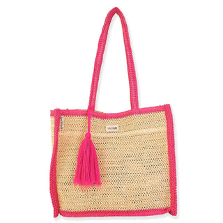 Kira Crochet Shoulder Tote by Sun N Sand - Pink