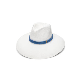 Saylor Hat by Nikki Beach in White/Navy - Front View