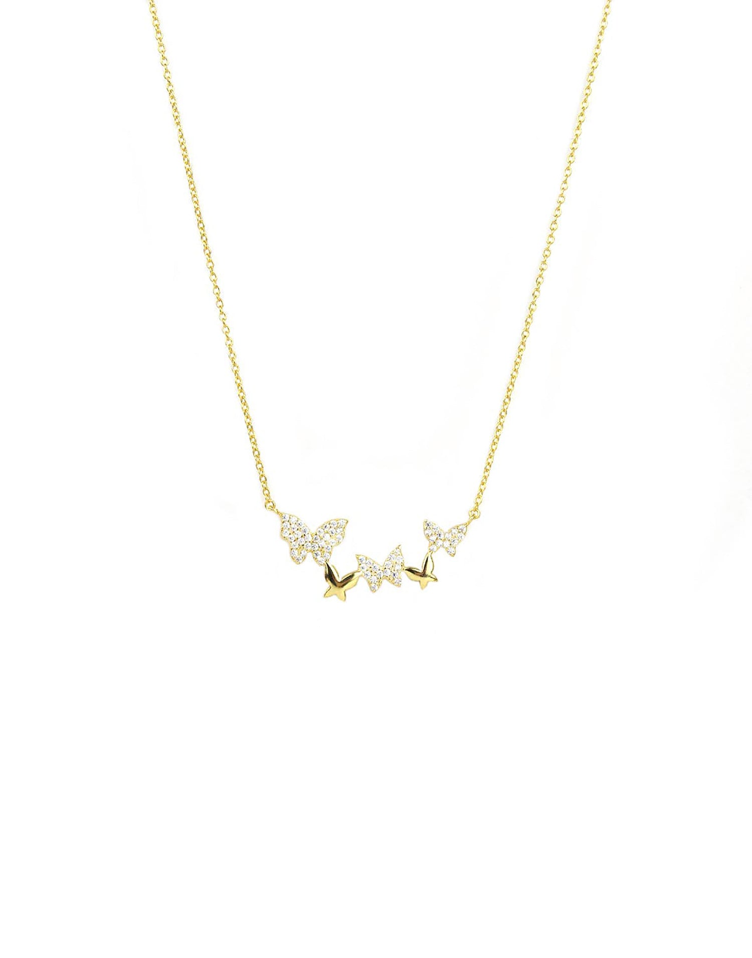 Butterfly Cluster Necklace by Marlyn Schiff in Gold - Product View