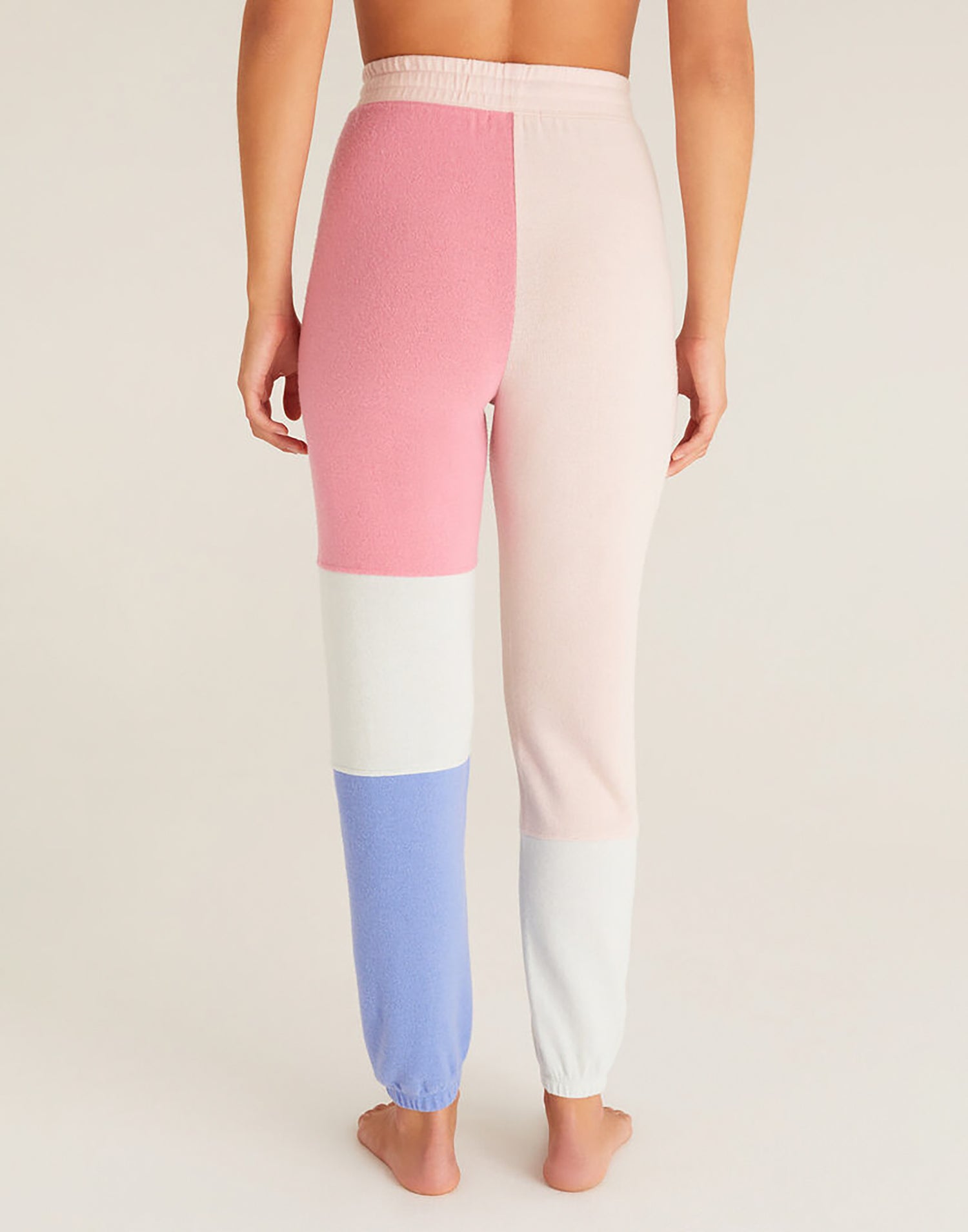 Color Block Jogger by Z Supply in Shell Pink - Back View