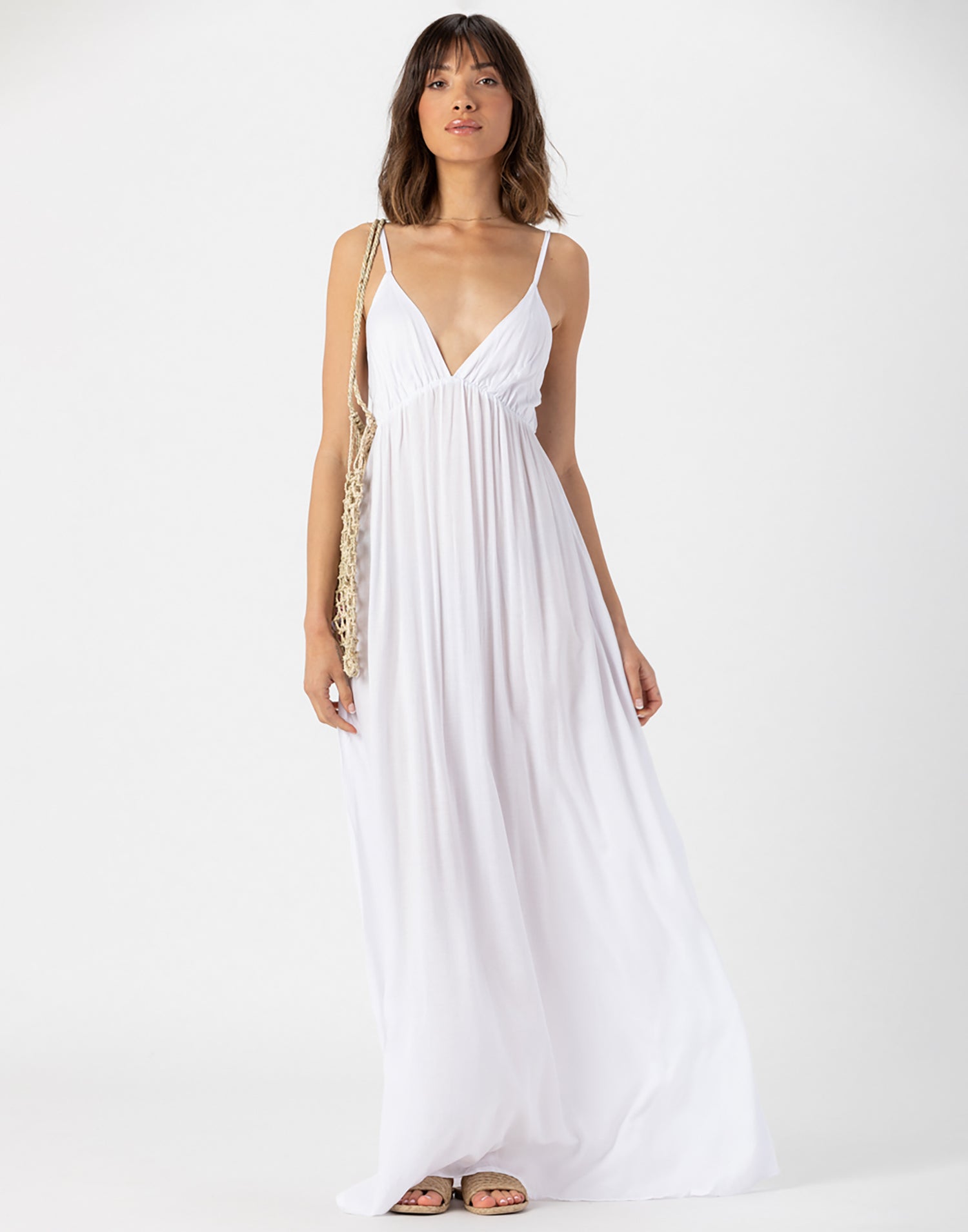 Gracie Maxi Dress by Tiare Hawaii in White - Front View