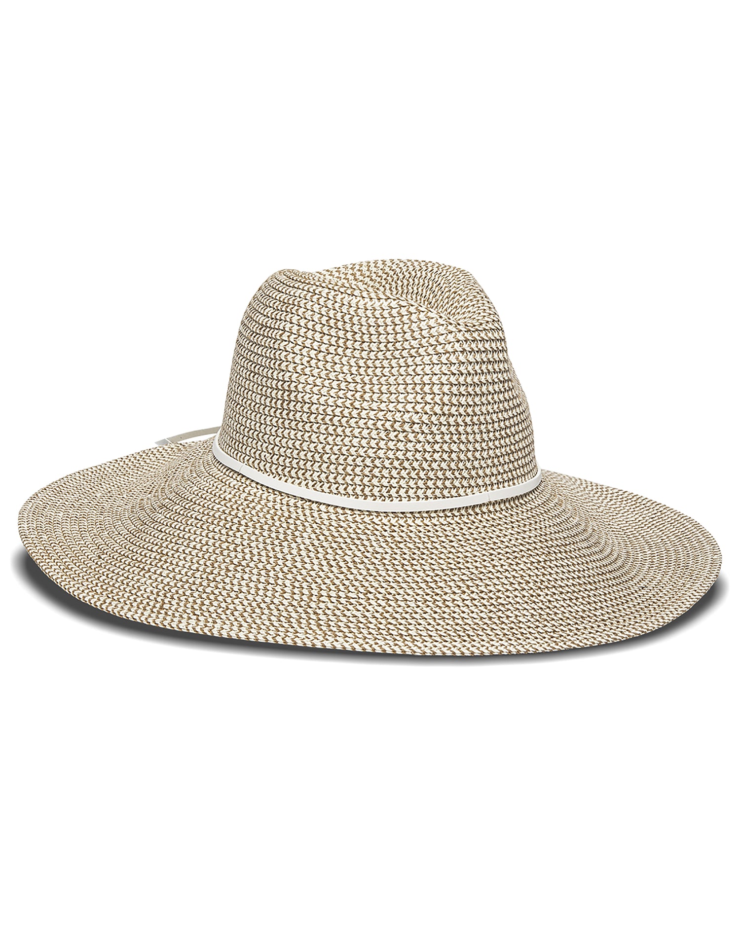 Nikki Beach's Harper Fedora in White Tweed with Leather Trim - product view