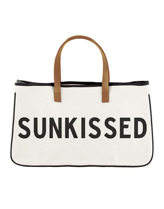 Santa Barbara Design Studio's Sun Kissed Tote in Canvas with Genuine Leather Handles - Product View