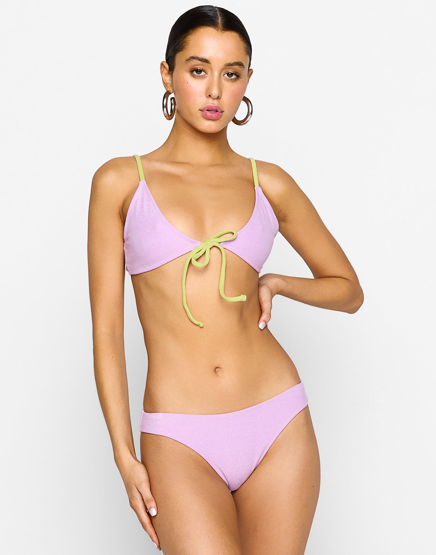 Margot Bralette Bikini Top in Lavender - Front View