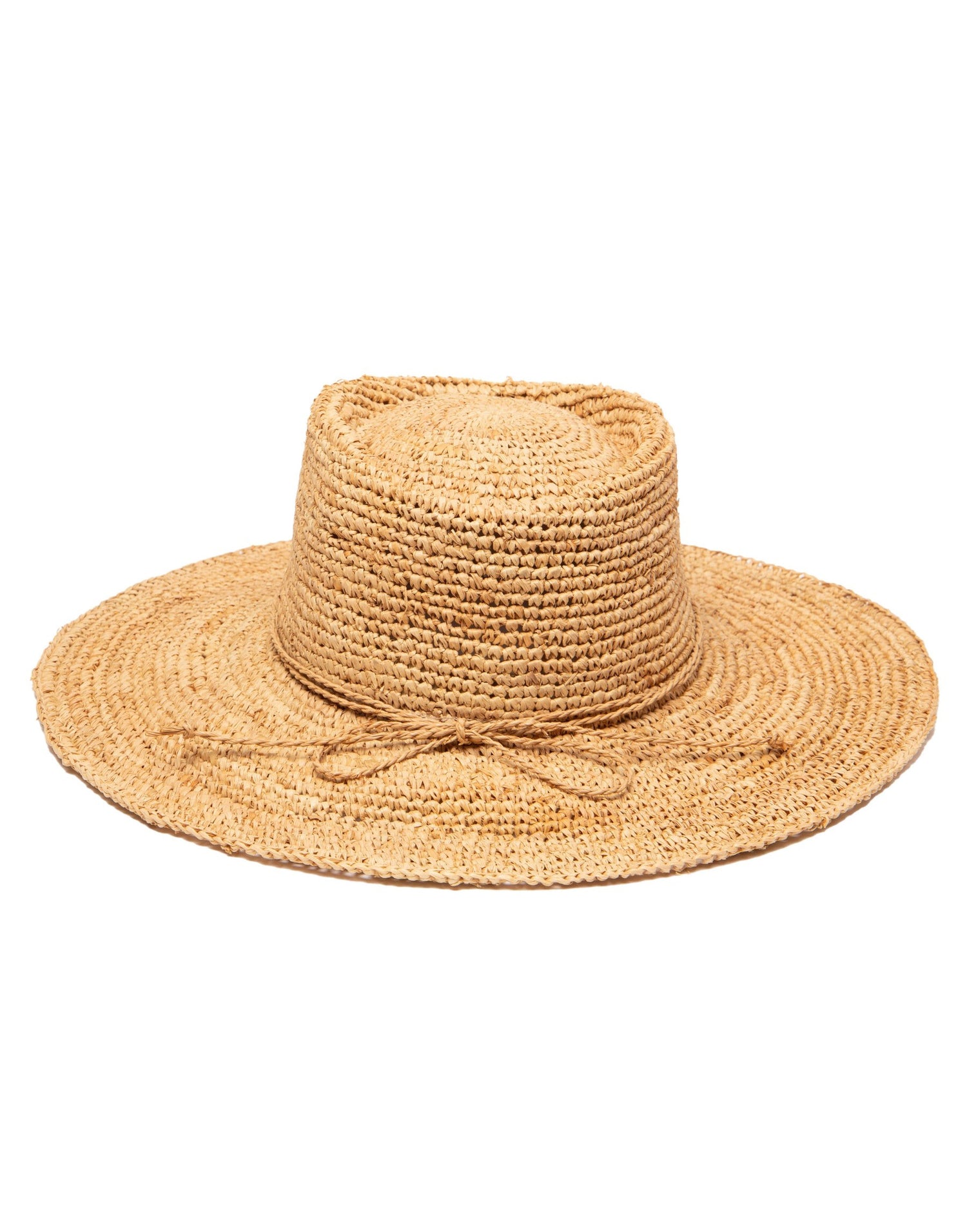 Oval Crown Raffia Hat by San Diego Hat Company in Natural - Back View