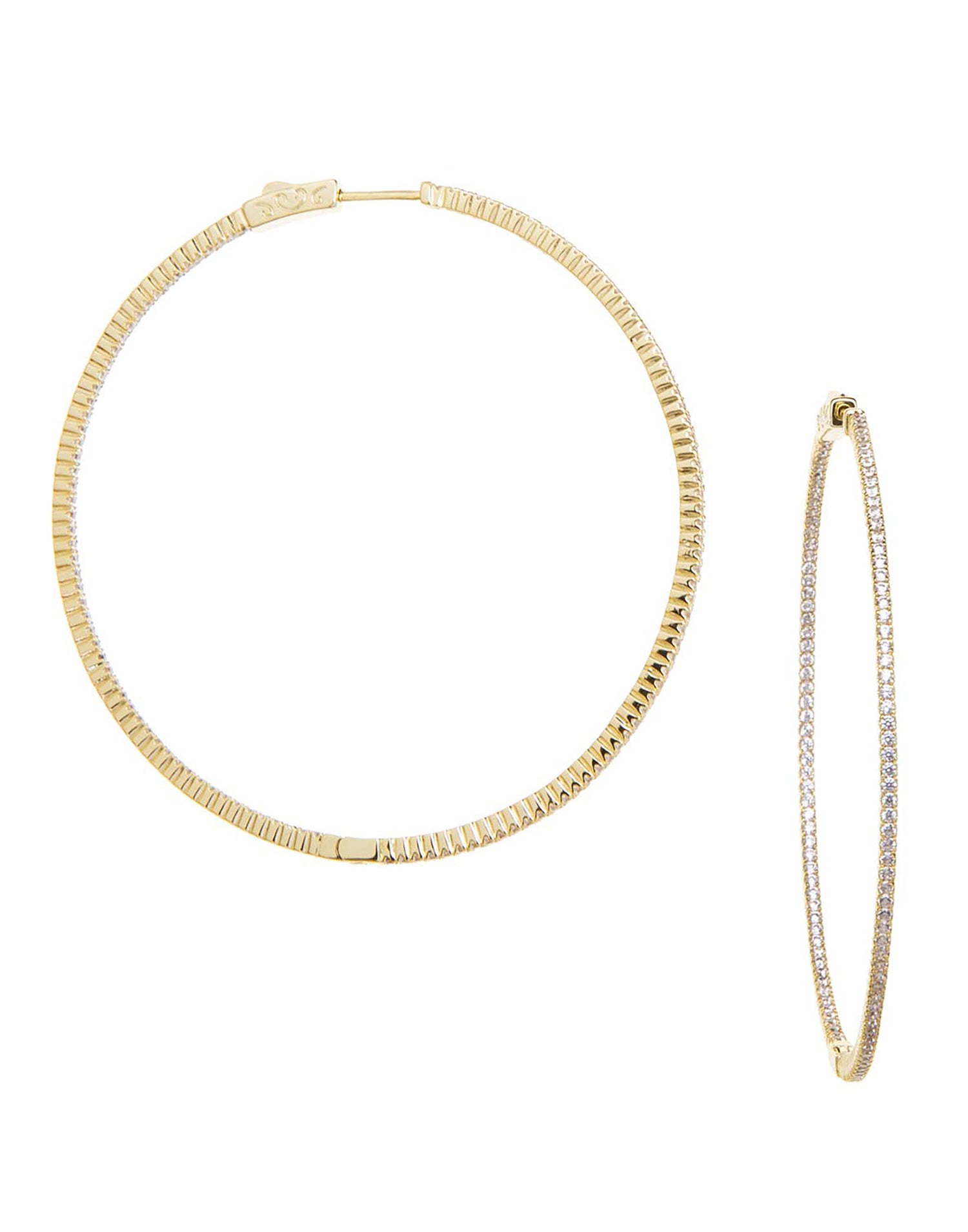 Sterling CZ Hoop by Marlyn Schiff in Gold - Product View