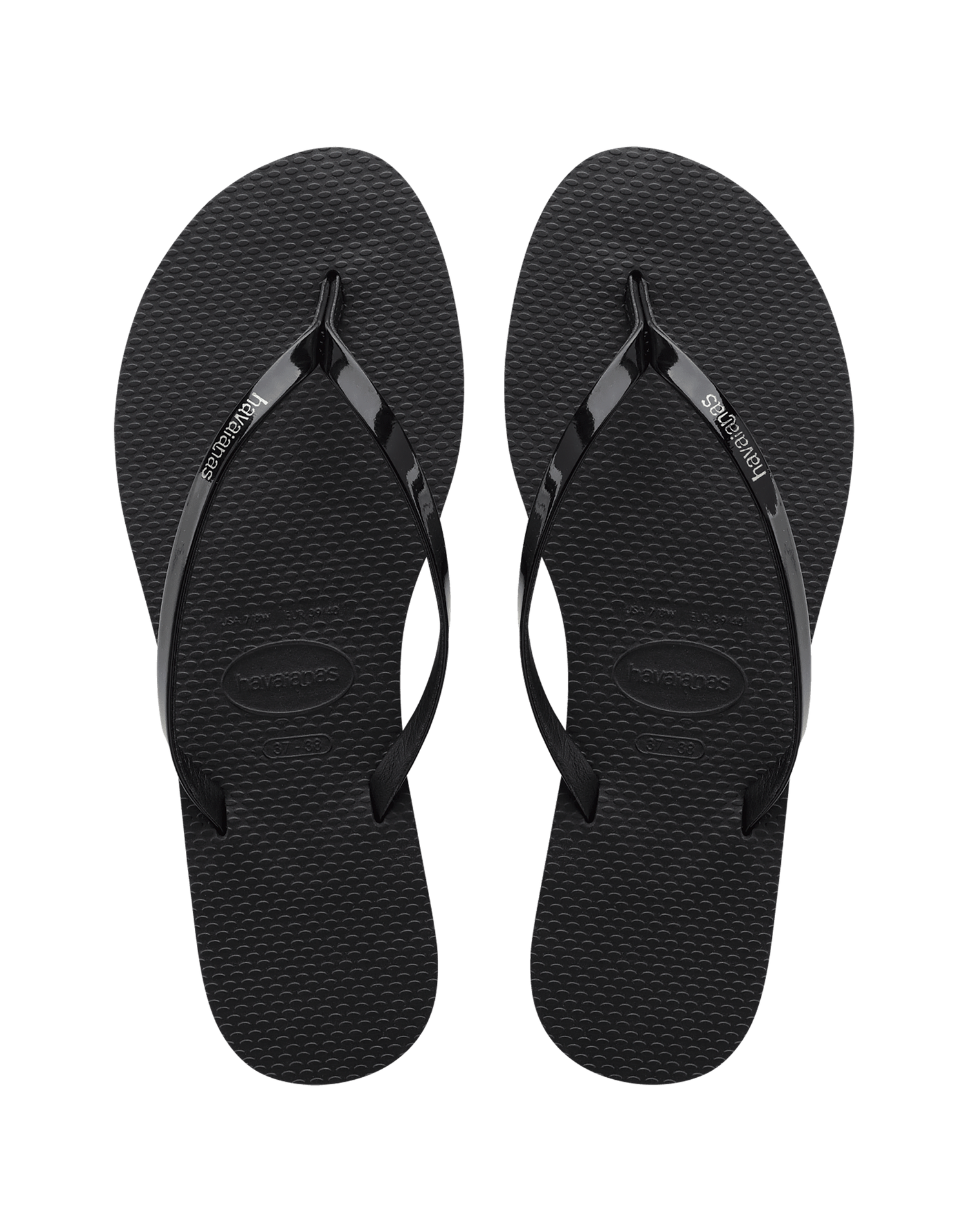 You Metallic Sandal by Havaianas in Black - Front View
